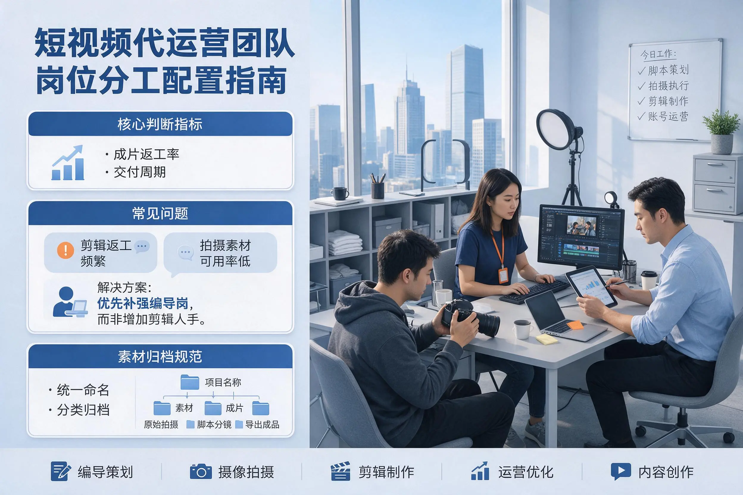 短视频代运营团队如何配置？齐齐哈尔企业岗位分工科普说明