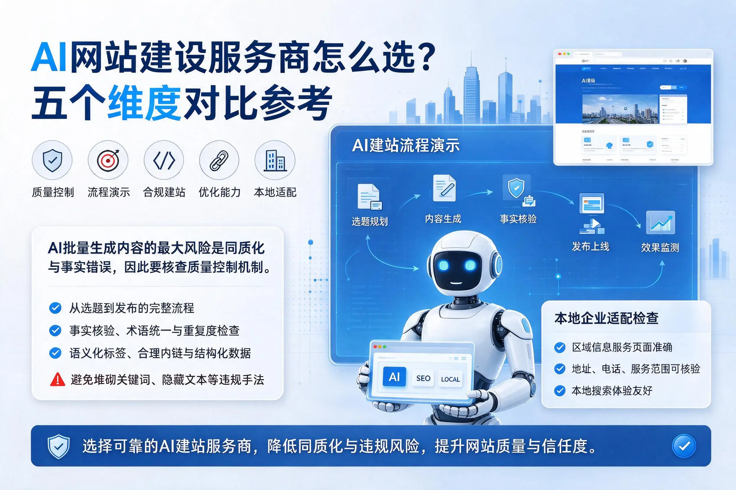 齐齐哈尔AI网站建设服务商怎么选？五个维度对比参考
