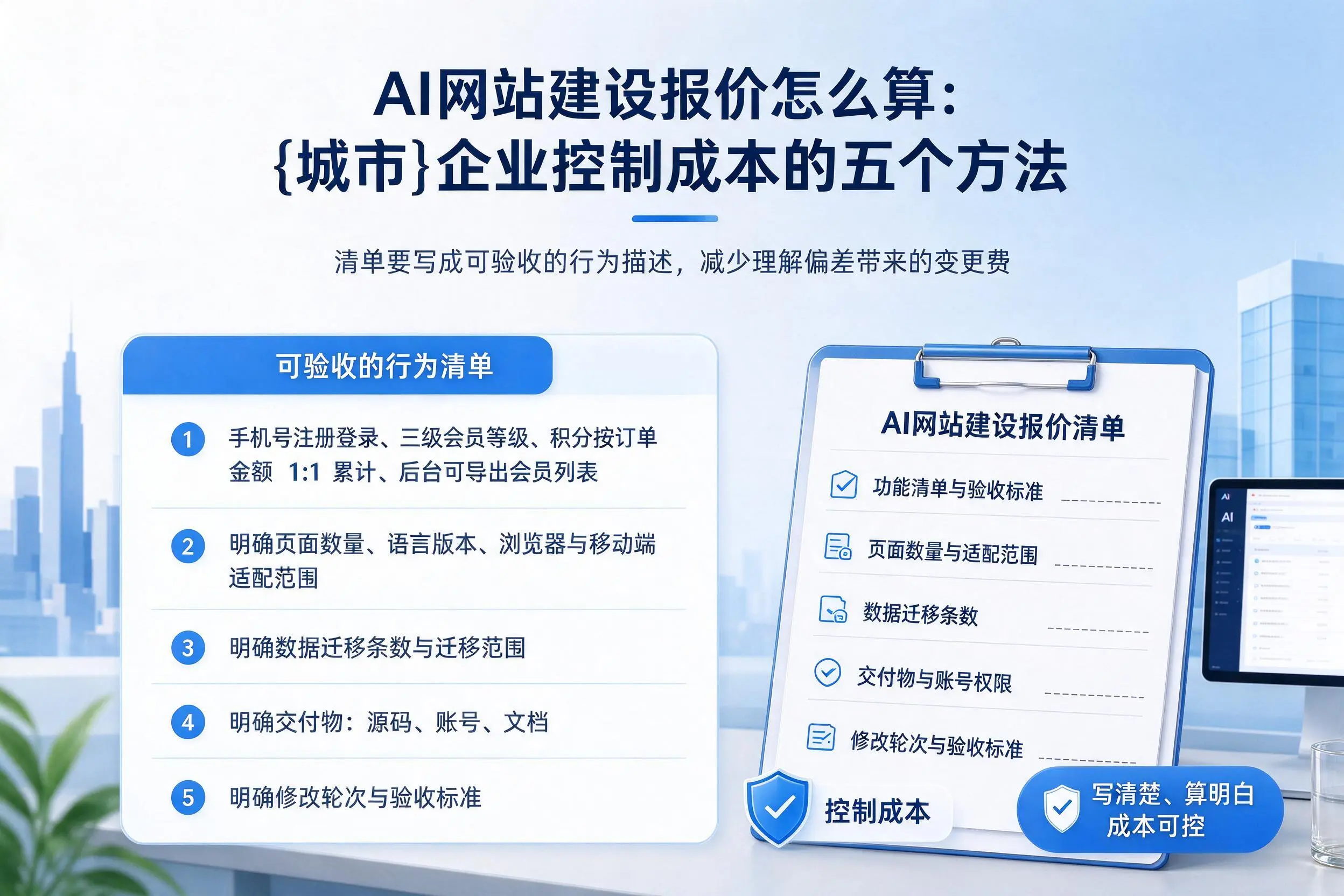 AI网站建设报价怎么算:齐齐哈尔企业控制成本的五个方法